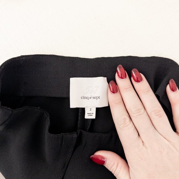 CINQ À SEPT Billie Split Hem Flare Trousers (with Stretch!) in Black, Size 2 - Picture 7 of 8